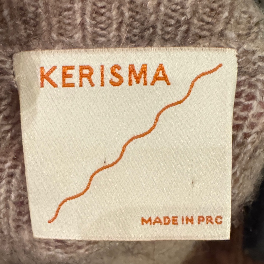 Kerisma Cable Knit Button-Up Sweater Light Brown Tan Eco-Yarn Series S/M - Picture 9 of 10